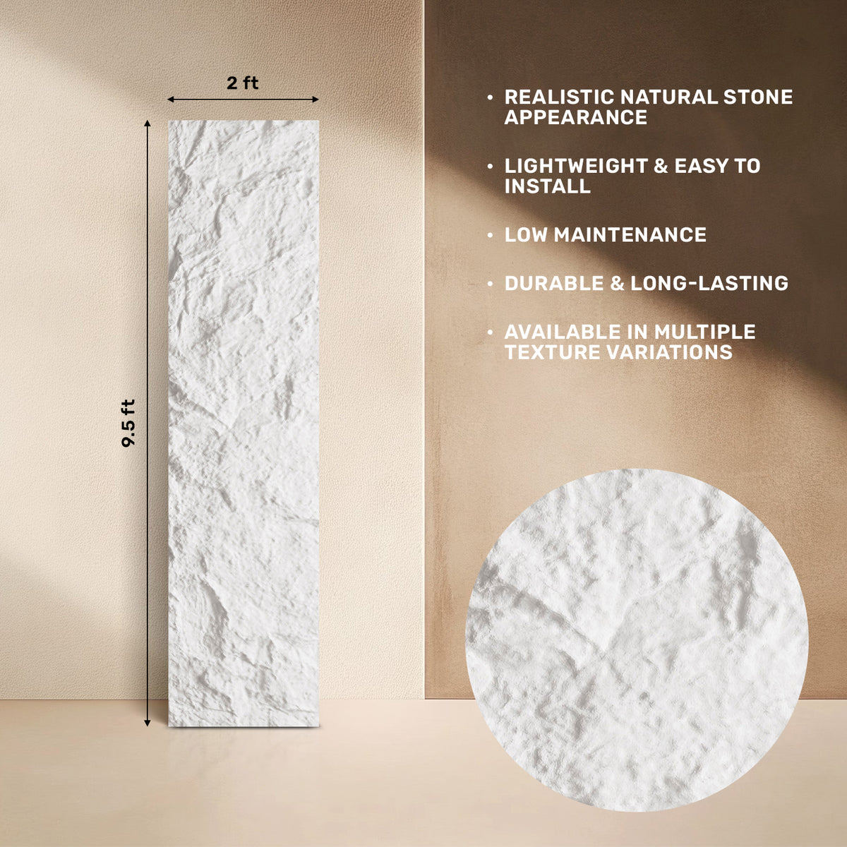 Hanyu White PU Stone Panel