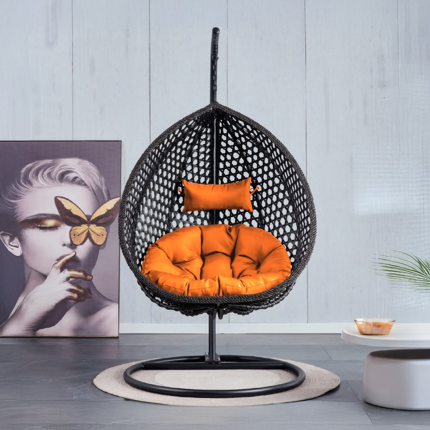 Moroccan Outdoor Swing Chair - Black