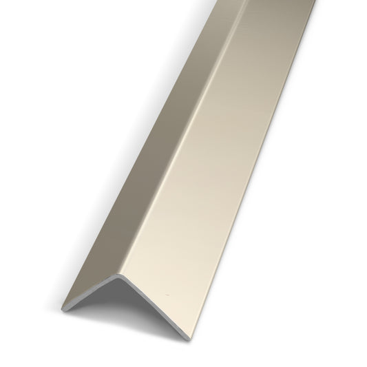 The Landmark Decor Warm Greige Carbon Sheet Corner is displayed diagonally against a white background, featuring a smooth surface and an L-shaped profile—an ideal component for supporting modern wall panels or enhancing the structure around premium wall panels.