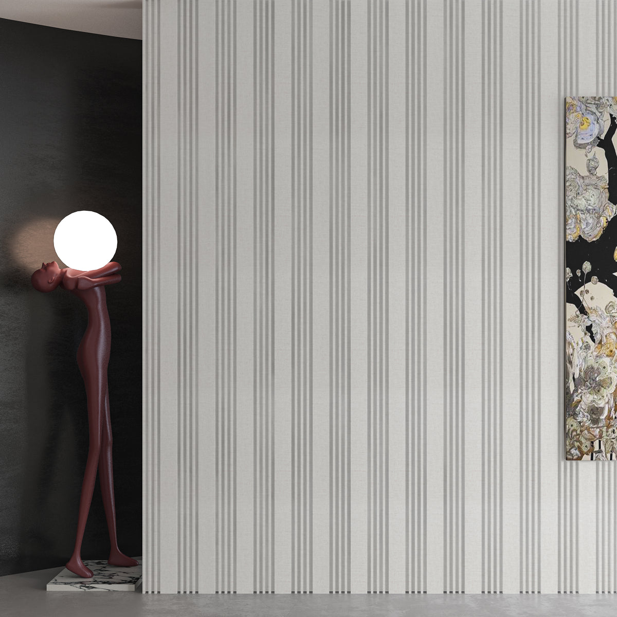Grey Cloth Texture Dual-Profile Wall Panel