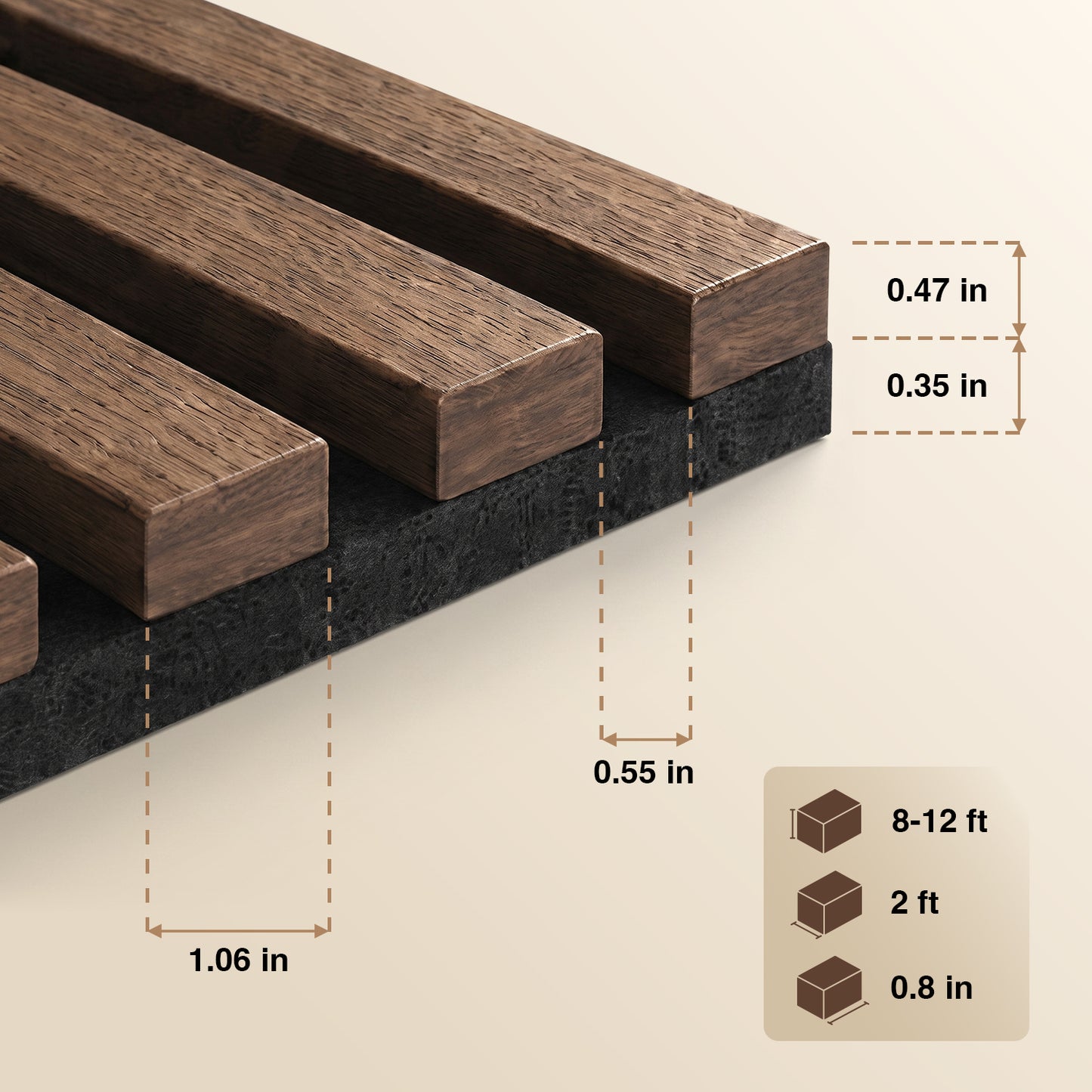 Black Ebony Acoustic Slat Wall Panel