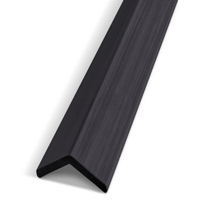 The Landmark Decor Charcoal Ash Exterior Panel Corner is shown on a white background and viewed at an angle, ideal for WPC wall panel corners or exterior wall installations.