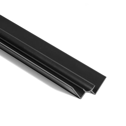 The Landmark Decor PVC Wall Inner Corner Strip is a black, rectangular channel with a U-shaped cross-section, designed for panel edges in wall installations and shown against a white background.