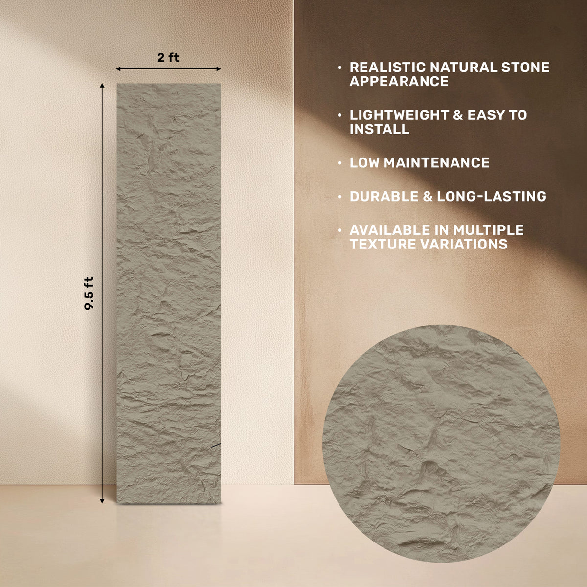 Light Golden Hemp PU Stone Panel