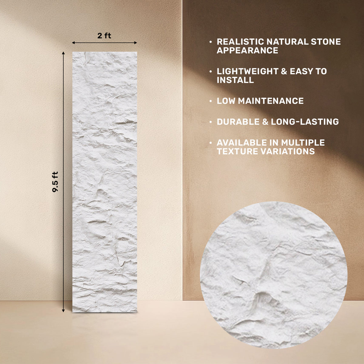 Hanyu White PU Stone Panel