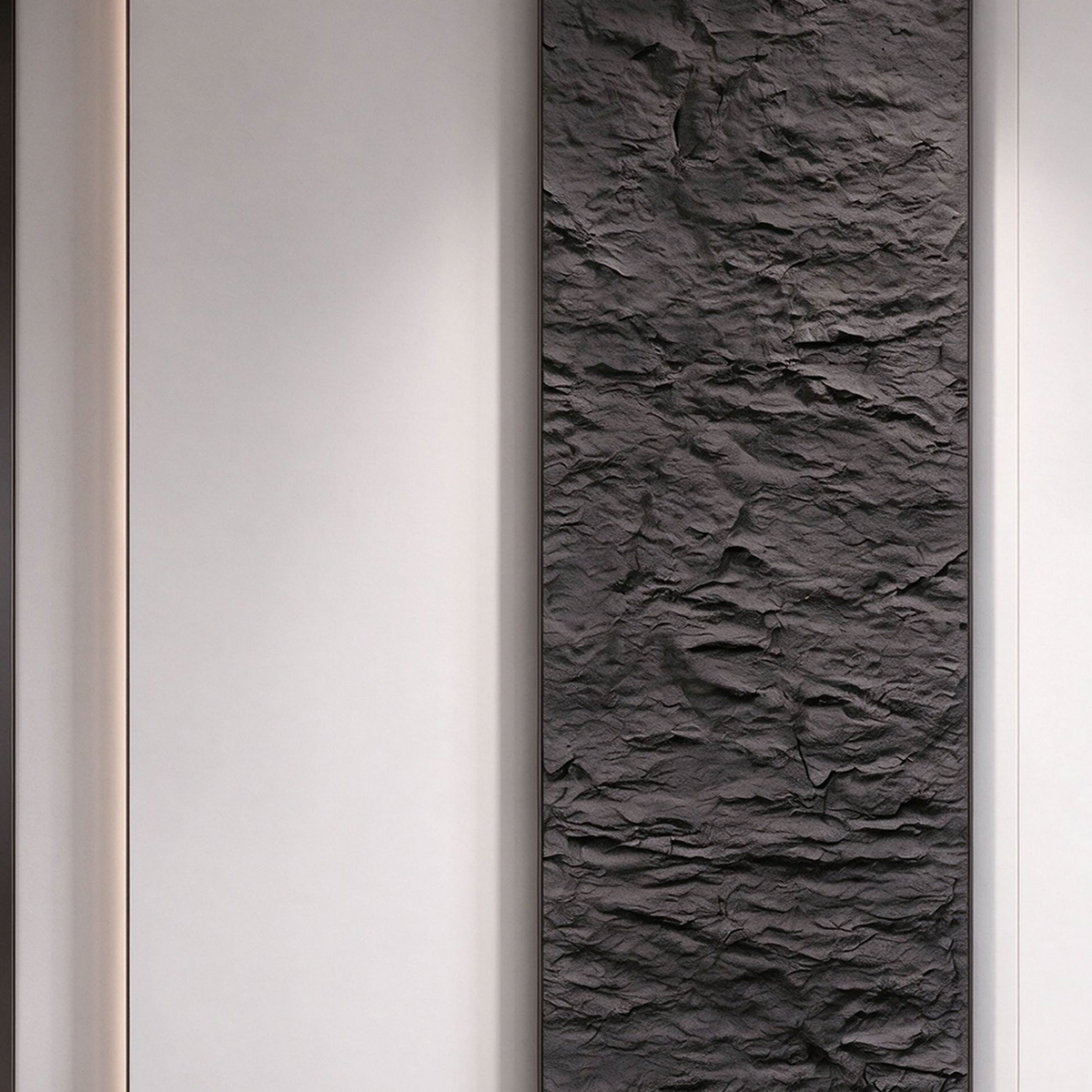 Elegant Black PU Stone Panel