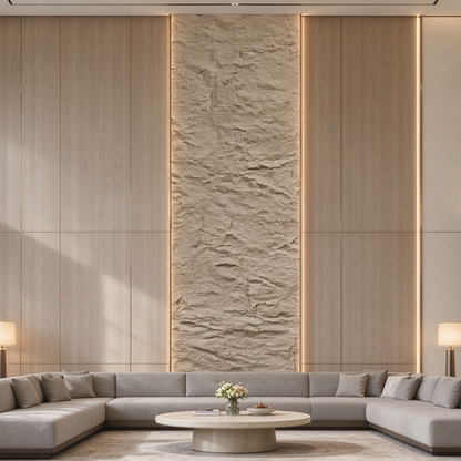 Light Golden Hemp PU Stone Panel