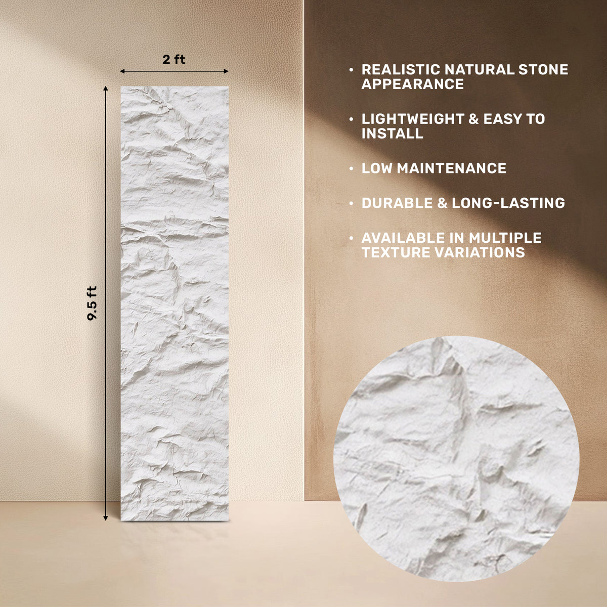 Hanyu White PU Stone Panel
