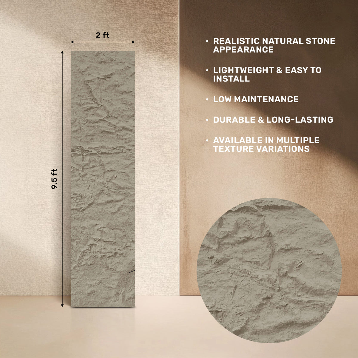 Light Golden Hemp PU Stone Panel