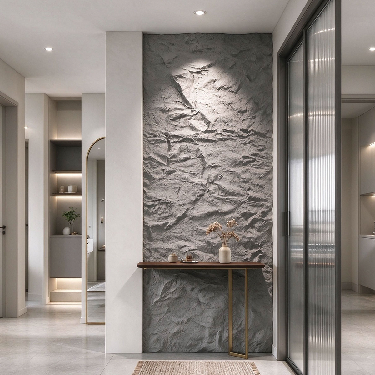 Clear Water Grey PU Stone Panel