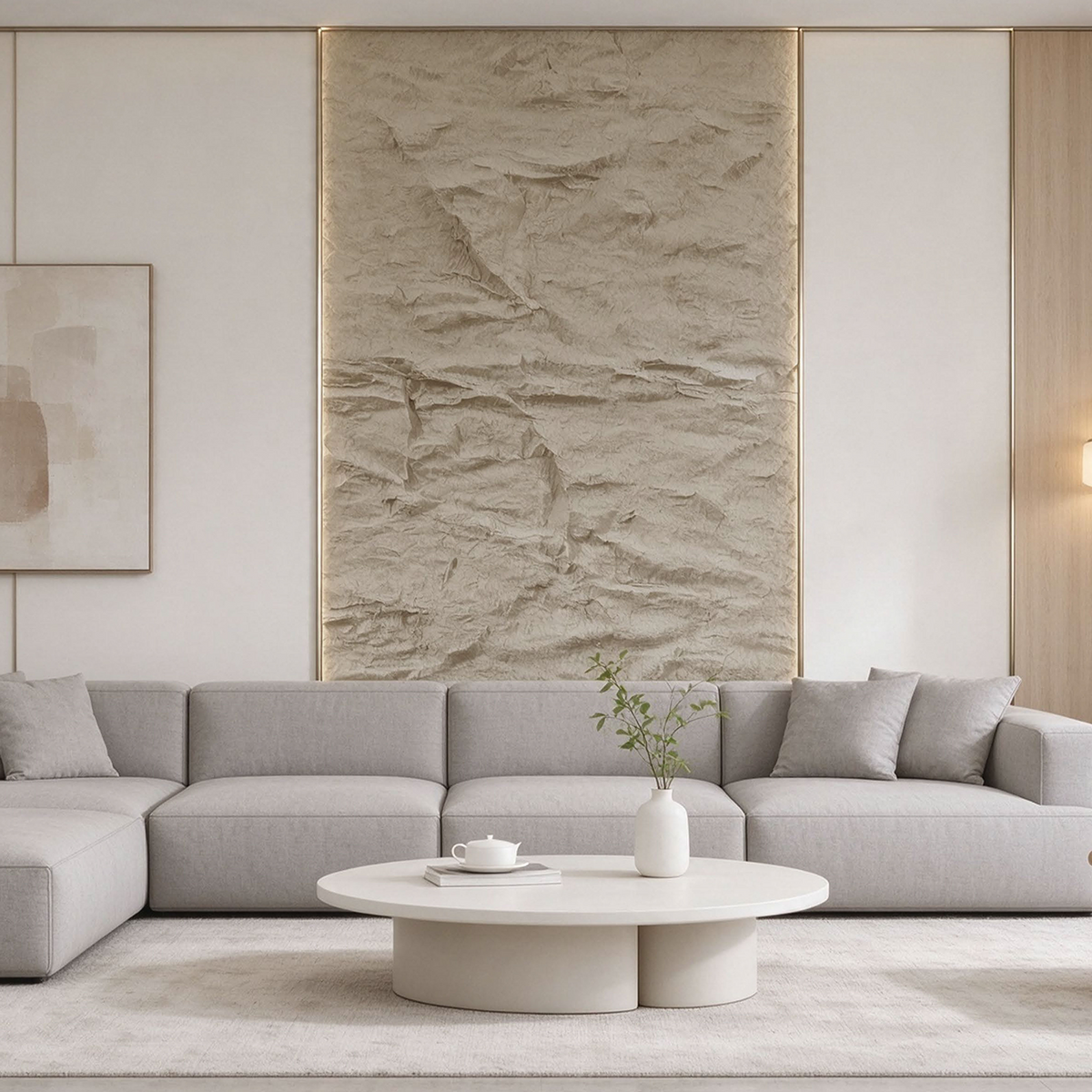 Light Golden Hemp PU Stone Panel