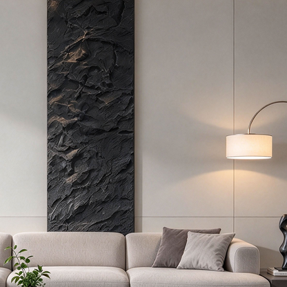 Elegant Black PU Stone Panel