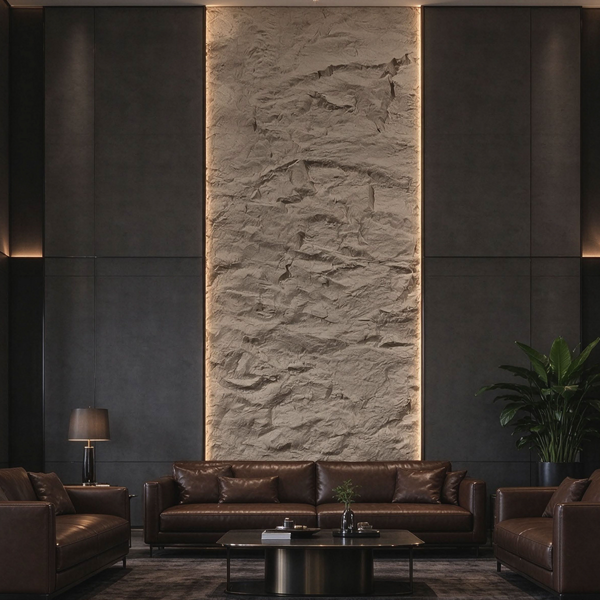 Light Golden Hemp PU Stone Panel