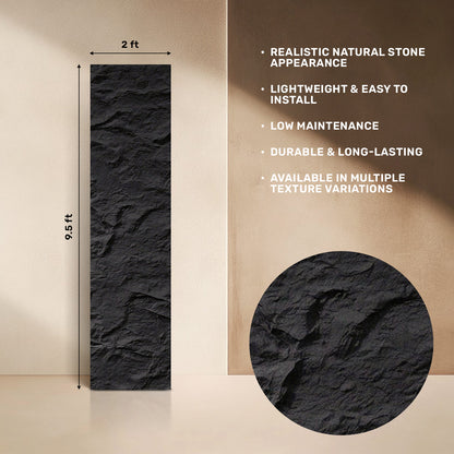 Elegant Black PU Stone Panel