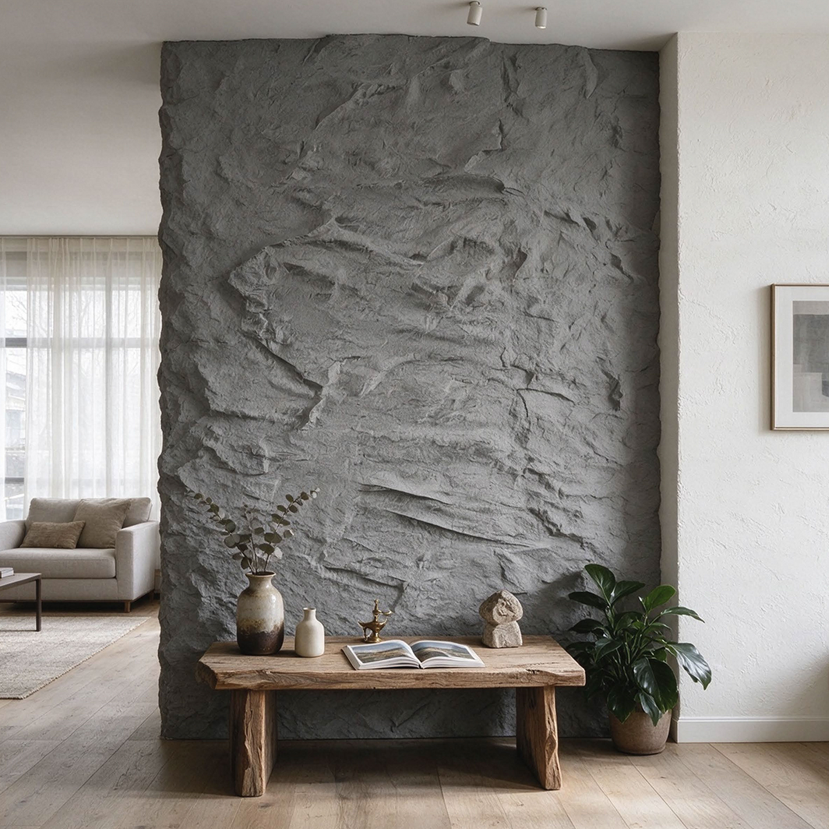 Clear Water Grey PU Stone Panel
