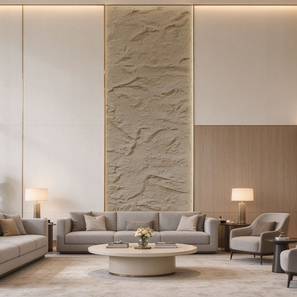 Light Golden Hemp PU Stone Panel