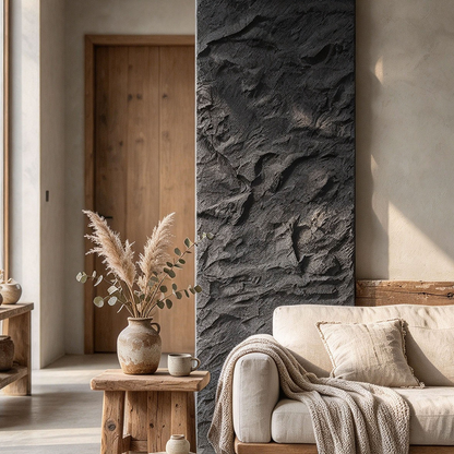 Elegant Black PU Stone Panel