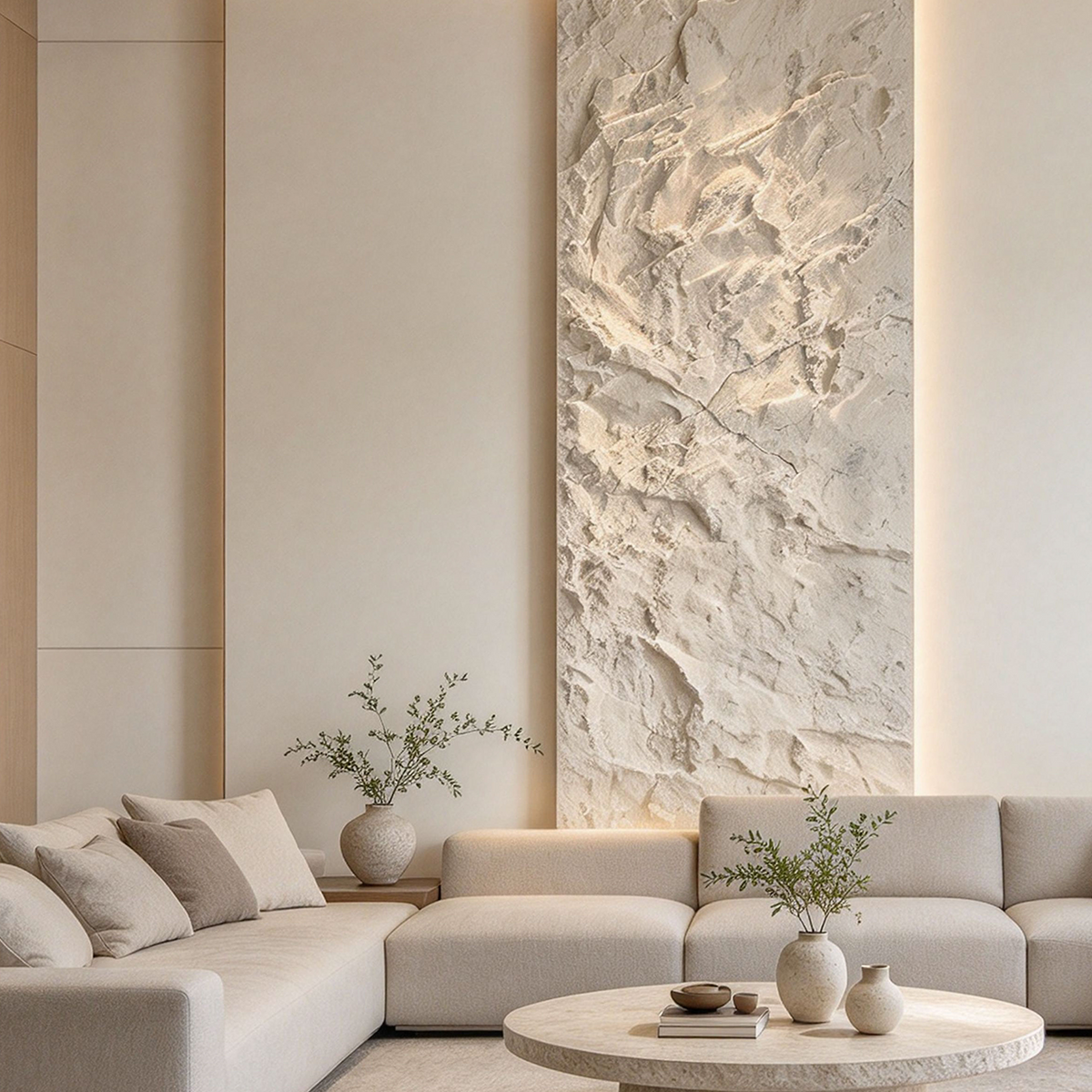 Light Golden Hemp PU Stone Panel