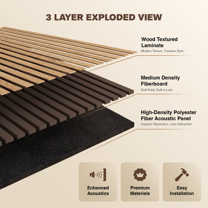 Black Ebony Acoustic Slat Wall Panel