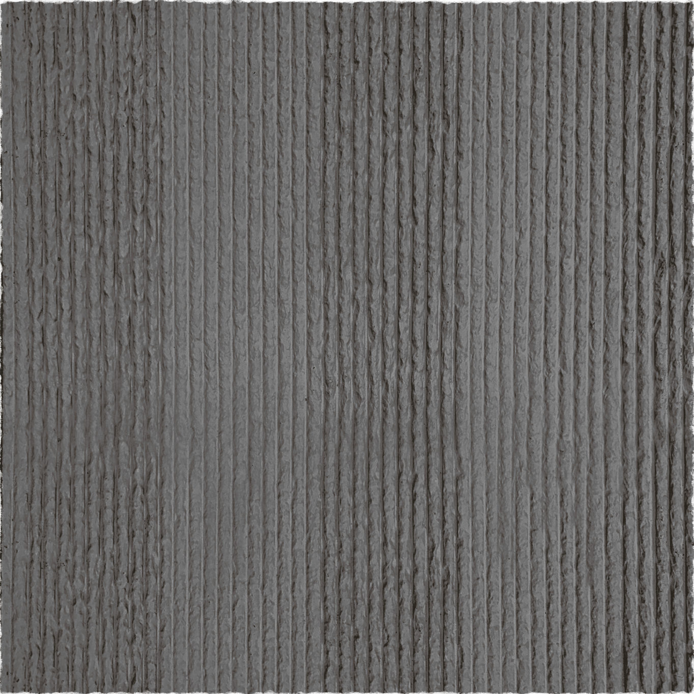The Landmark Decor Oman Linear Stone Sheet - Grey features a gray surface with vertical ridges and a slightly rough texture, offering a tactile feel similar to flexible stone veneers.