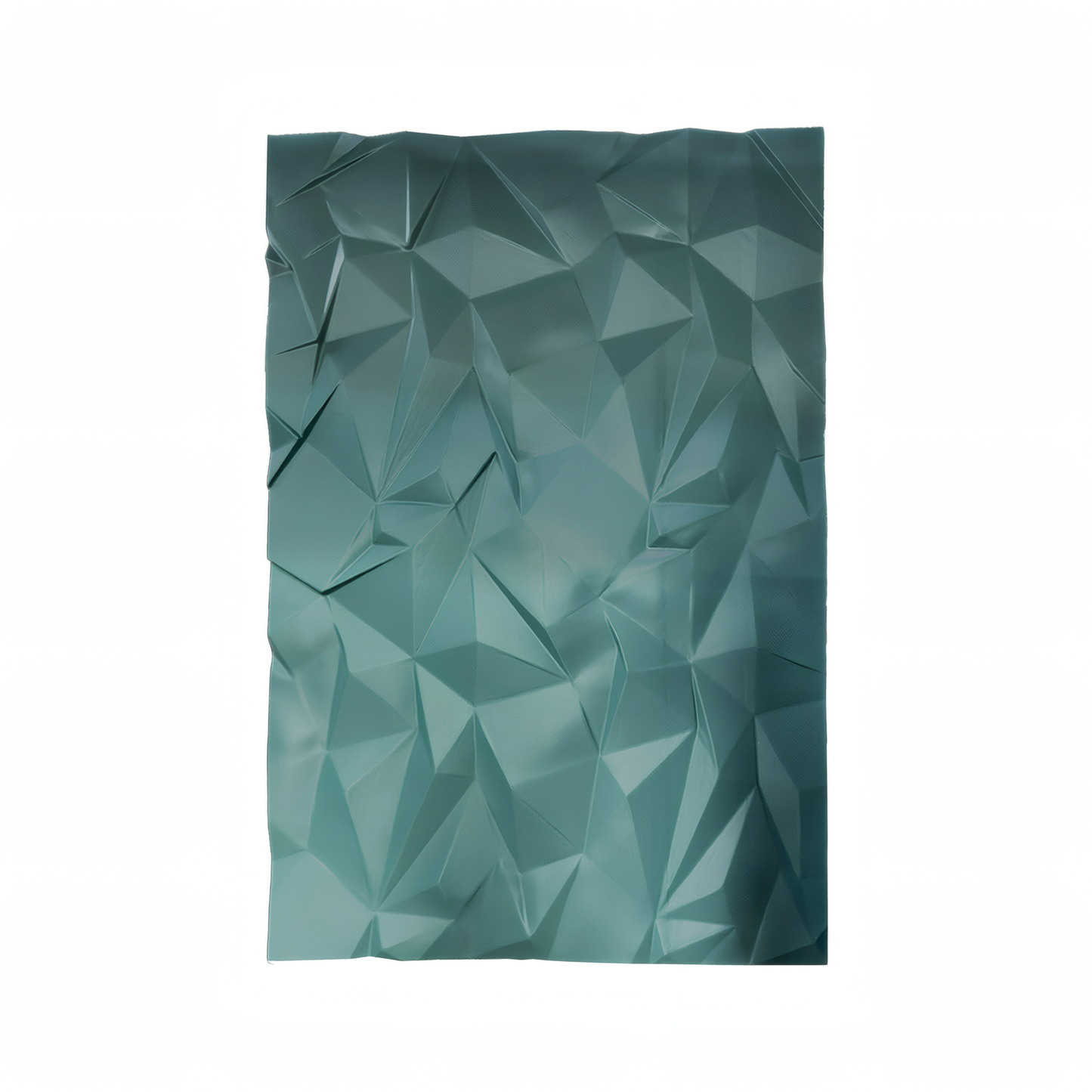 The Solace Wall Art by Landmark Decor features a teal geometric, faceted design that adds bold three-dimensional texture to modern interiors.
