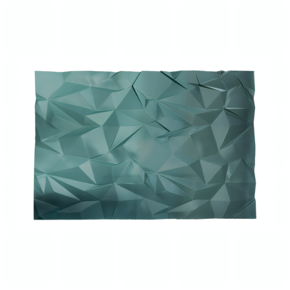The Solace Wall Art by Landmark Decor features a green, faceted geometric pattern with a slightly crumpled look—ideal for enhancing modern interior spaces.
