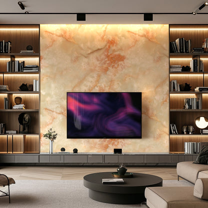 Gold and Pearl White Marble Durable PVC Wall