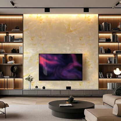 Copper and Pearl White Marble Durable PVC Wall