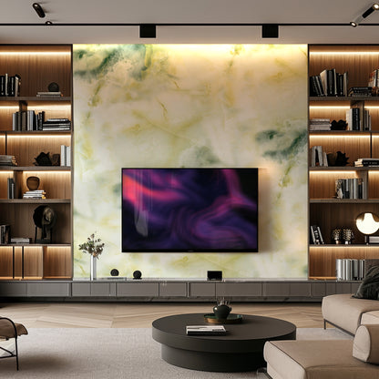 Copper and Pearl White Marble Durable PVC Wall