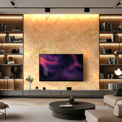 Copper  and Pearl White Marble Durable PVC Wall