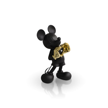 The Heart U - Small by Landmark Decor is a matte black figurine holding shiny gold boxing gloves, set against a plain white background—an eye-catching piece ideal for artistic sculptures or unique home decor.
