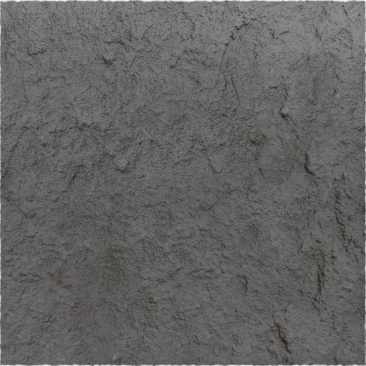 Close-up of Landmark Decor's Star Moon Stone Sheet - Grey, featuring a dark gray color and rough, natural stone texture in a flexible veneer.