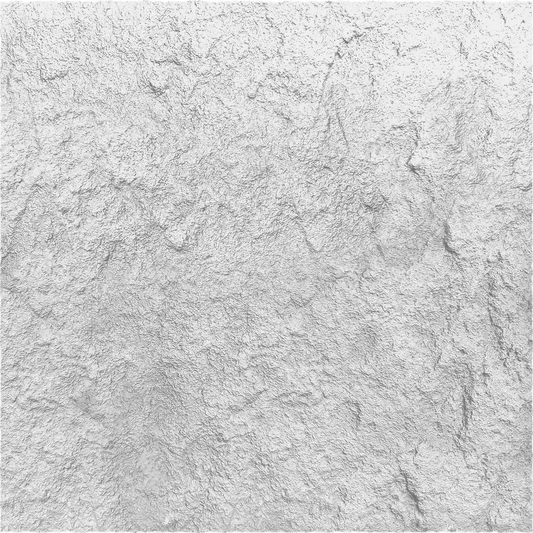 The Star Moon Stone Sheet - White by Landmark Decor offers a textured white surface with uneven patterns and raised areas, closely resembling rough plaster or stucco, similar to flexible stone veneer.
