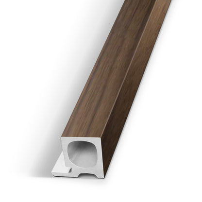 Dark Walnut Wood Texture Interior WPC Panel End Piece