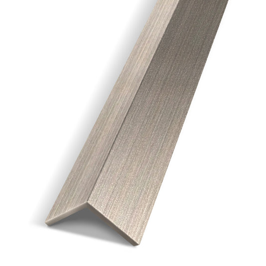 The Landmark Decor Light Gray Interior WPC Panel Corner, shown on a white background, is ideal for use as interior wall trim or at wall panel corners.