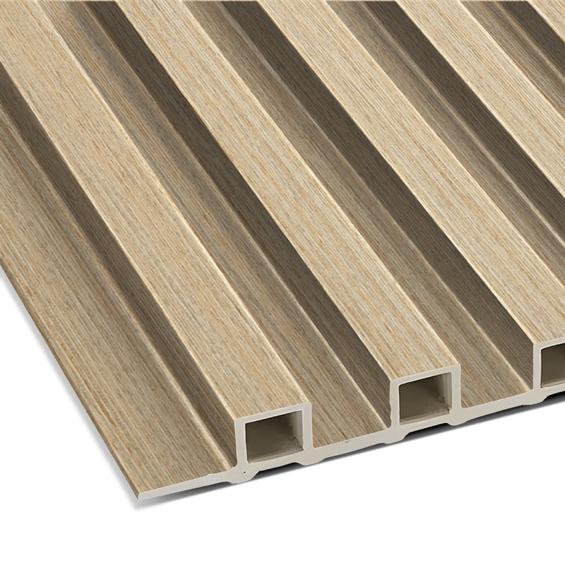 Bamboo Grain WPC fluted slat wall panel in light wood tone