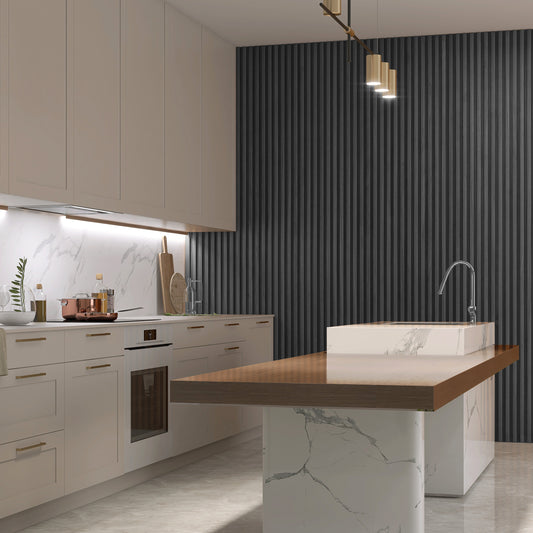 Dark Gray WPC Fluted Slat Wall Panel