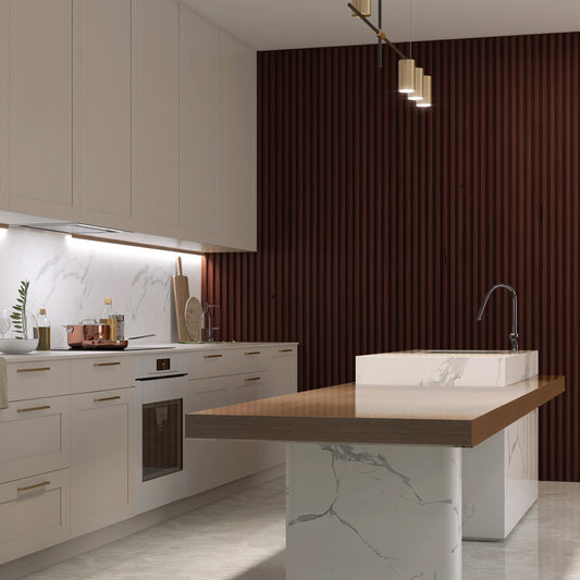 Chocolate brown WPC Fluted Slat Wall Panel