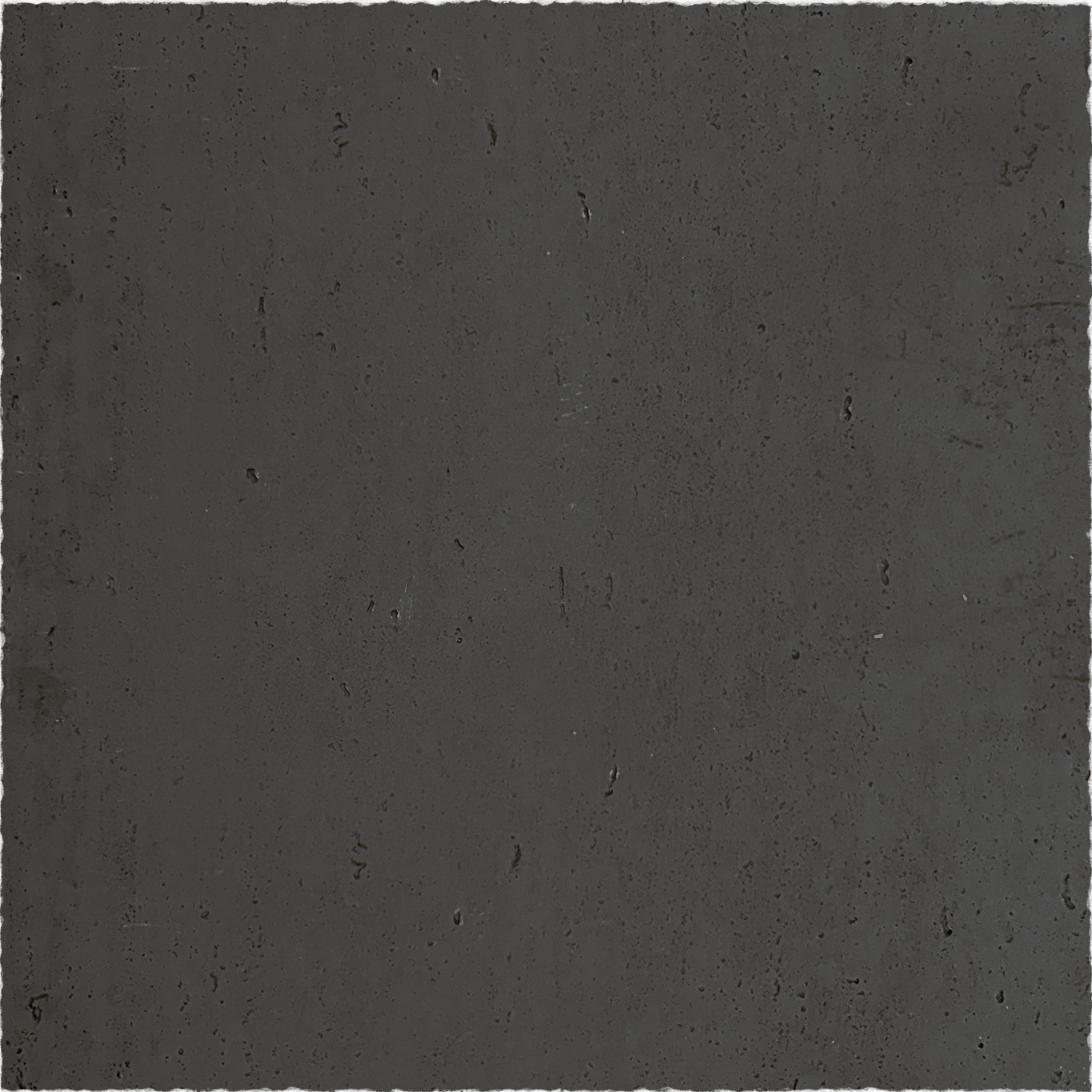 The Landmark Decor Travertine Stone Sheet - Black features a flat, dark gray concrete look with a slightly rough texture and subtle shading, mimicking the natural stone finish of flexible stone veneers.