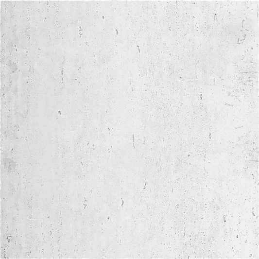 The Landmark Decor Travertine Stone Sheet - White features a light gray, subtly textured surface with small speckles, capturing the classic appeal of natural stone.